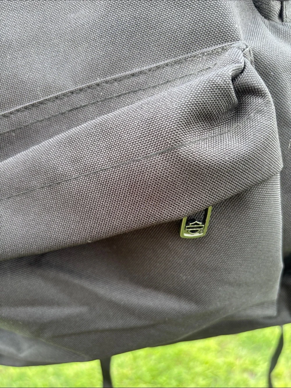 Harley-Davidson Black Backpack with Orange and White Logo